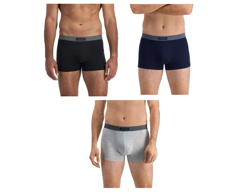 9 x Mens Jockey Comfort Classics Cotton Trunks Underwear Mixed Pack Cotton/Elastane - Multi