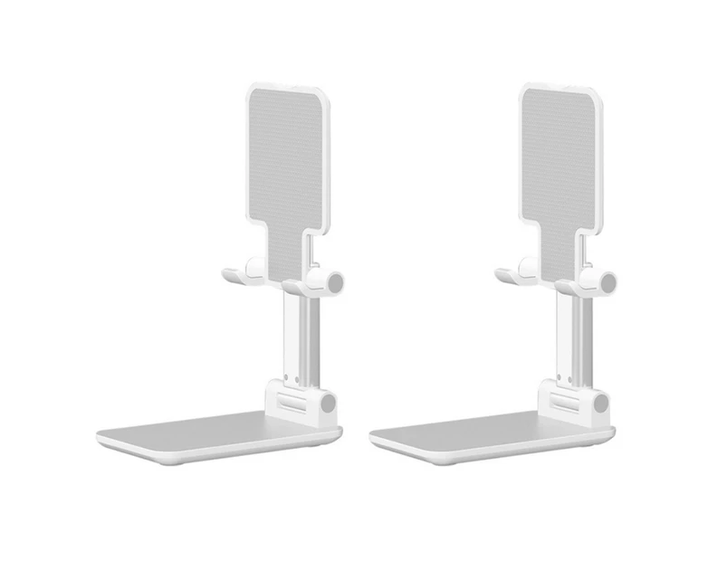 Adjustable and Foldable Phone Holder Stand Cell Phone Stand, Desktop Phone Holder Cradle Dock - 2PACKS - White