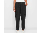 Target Rib Trim Twill Jogger Pants - Black