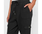 Target Rib Trim Twill Jogger Pants - Black