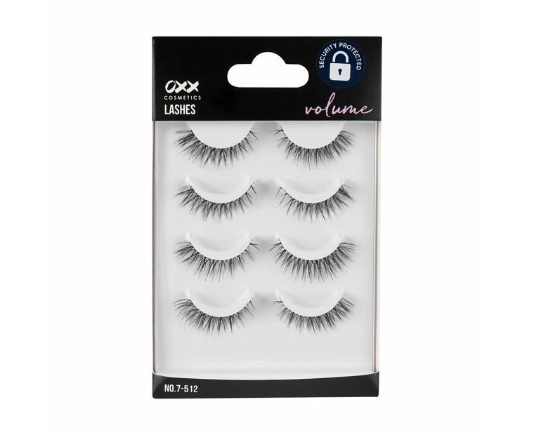 Volume False Lashes, No. 7-512, 4 Pack - OXX Cosmetics