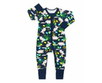 Unisex Baby & Toddler 3 x Bonds Wondersuit Baby 2-Way Zip Coverall Navy With Rabbit Cotton/Elastane - Navy