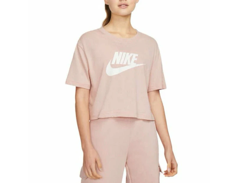 Nike Womens Sportswear Essential Cropped Cotton Tee - Pink