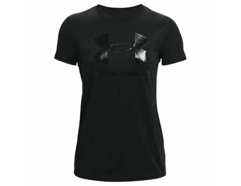 Under Armour Womens Super-Soft Sportstyle Logo Tee - Black