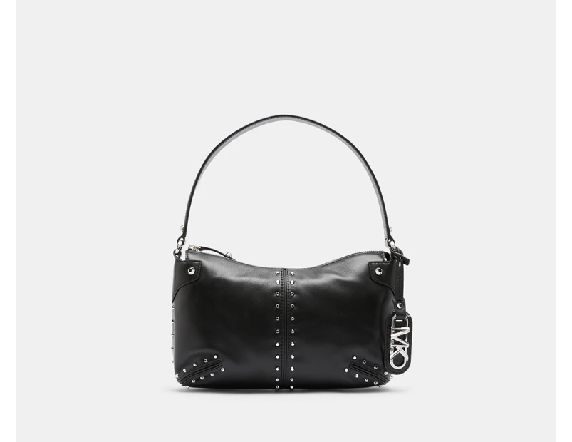 Michael Kors Astor Large Studded Leather Shoulder Bag - Black