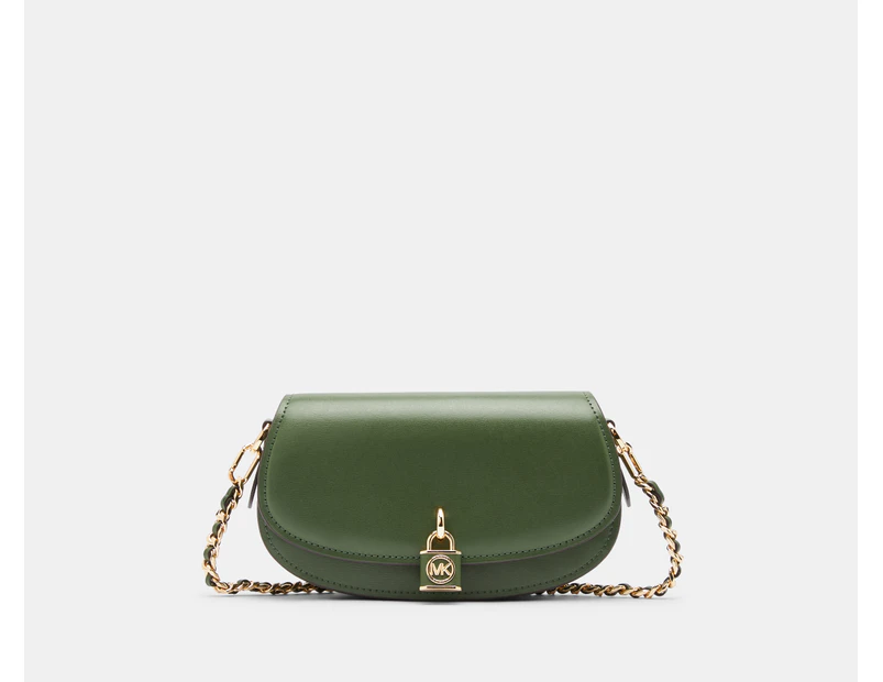 Michael Kors Mila Small Convertible Messenger/Shoulder Bag - Amazon Green