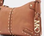 Michael Kors Astor Large Studded Leather Shoulder Bag - Luggage