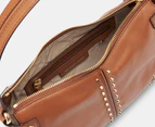 Michael Kors Astor Large Studded Leather Shoulder Bag - Luggage