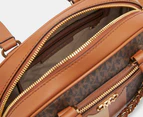 Michael Kors Williamsburg Small Logo Stripe Satchel - Brown/Luggage