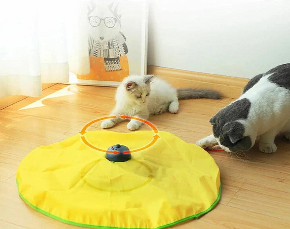 Electronic Interactive Cat Toys Puzzle Kitten Cat Meow Fabric Moving Mouse Toy