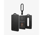 SPIGEN Tesla Key Card Carbon Fibre Detailing Case, Genuine Air Fit Key Ring Chain Hook Cover 2 PCS Cover for Tesla - Black