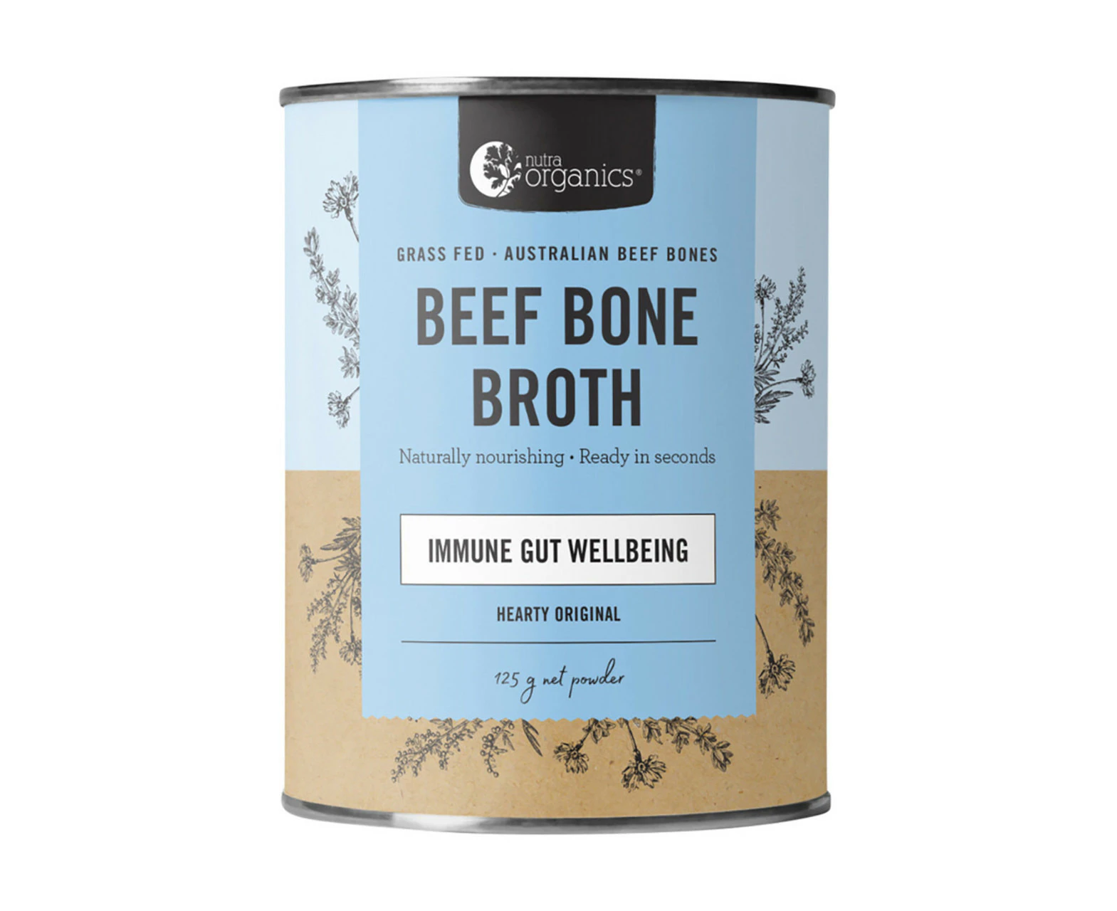 Nutra Organics Bone Broth Beef Hearty Original 125g