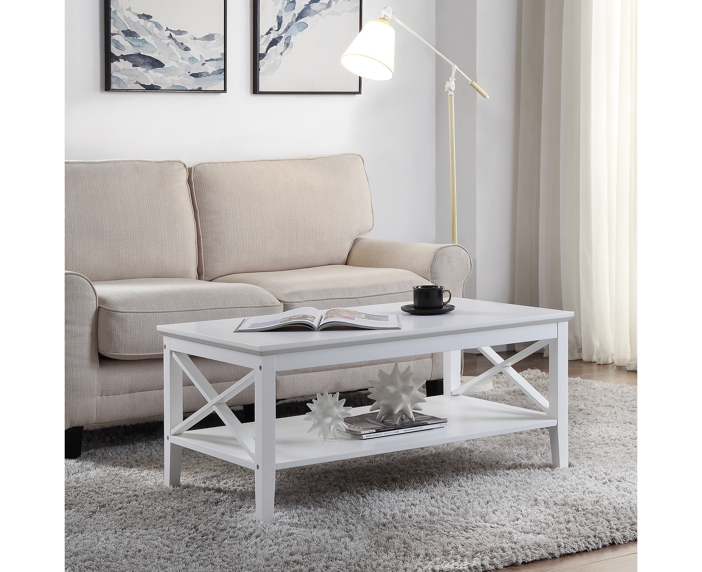 Long Island Rectangular Coffee Table - White