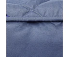 SOGA Blue 138cm Wide Cross-Hatch Mattress Cover Thick Quilted Stretchable Bed Spread Sheet Protector with Pillow Covers