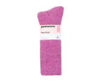 Underworks Women's Heat Bods Double Layer Home Socks - Pink