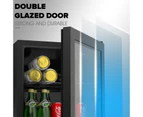 ADVWIN 36L  Mini Bar Fridge Small Fridges Glass Door Mini Beverage Refrigerator Black