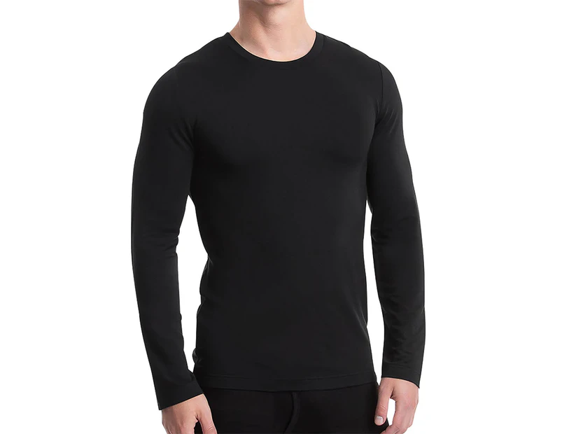 Underworks Men's Heat Retention Thermal Long Sleeve Tee / T-Shirt / Tshirt - Black
