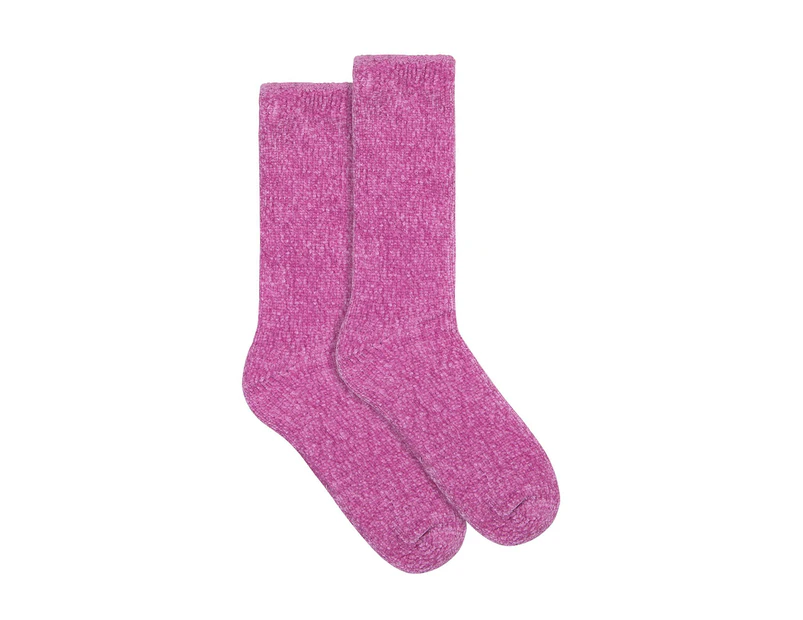 Underworks Women's Heat Bods Double Layer Home Socks - Pink