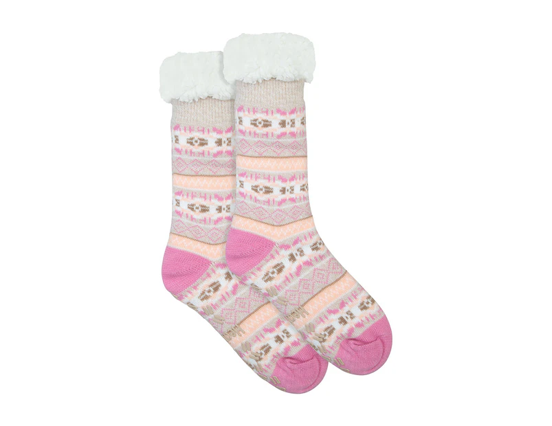 Underworks Women's Heat Bods TOG 4.0 Thermal Insulated Socks - Pink