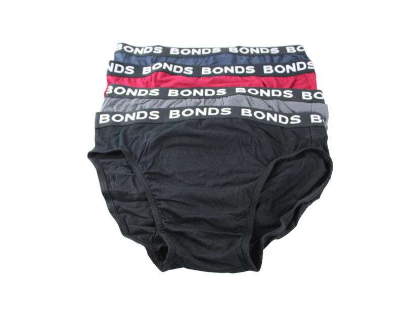 8 Pairs X Bonds Mens Hipster Briefs Multicoloured With Black Band As1 Cotton - Multi