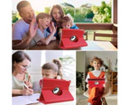 ZUSLAB IPad 4 Case, PU Leather 360 Degree Rotating Protective Smart Stand Cover for Apple 2011 (9.7") - Red