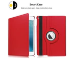 ZUSLAB iPad Air 4 Case, PU Leather 360 Degree Rotating Protective Smart Stand Cover for Apple 2020 (10.9") - Red