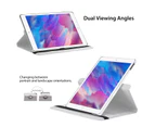 ZUSLAB iPad 9 Case, PU Leather 360 Degree Rotating Protective Smart Stand Cover for Apple 2021 (10.2") - White