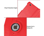 ZUSLAB IPad 3 Case, PU Leather 360 Degree Rotating Protective Smart Stand Cover for Apple 2011 (9.7") - Red
