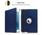 ZUSLAB iPad 8 Case, PU Leather 360 Degree Rotating Protective Smart Stand Cover for Apple 2020 (10.2") - Blue