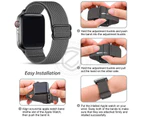 ZUSLAB Apple Watch Series 7 6 5 4 3 2 1 Nylon Elastic Strap Band 38mm 40mm 41mm - Grey