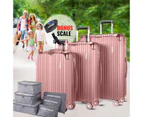 3pc Luggage Suitcase Trolley Set TSA Travel Carry On Bag Hard Case Lightweight J - Pink