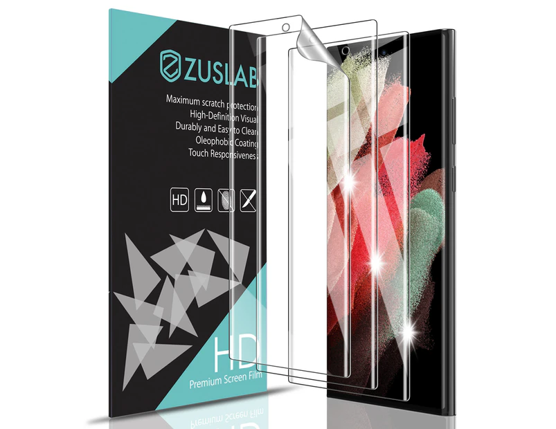 [3 Pack] ZUSLAB Galaxy S22 Ultra Screen Protector, Flexible TPU HD Clear Film Self Healing for Samsung