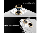 ZUSLAB for iPhone 13 / 13 Mini Camera Lens Protector, 9H Tempered Glass Camera Cover Screen Protector Metal Individual Ring - Sparkling Gold