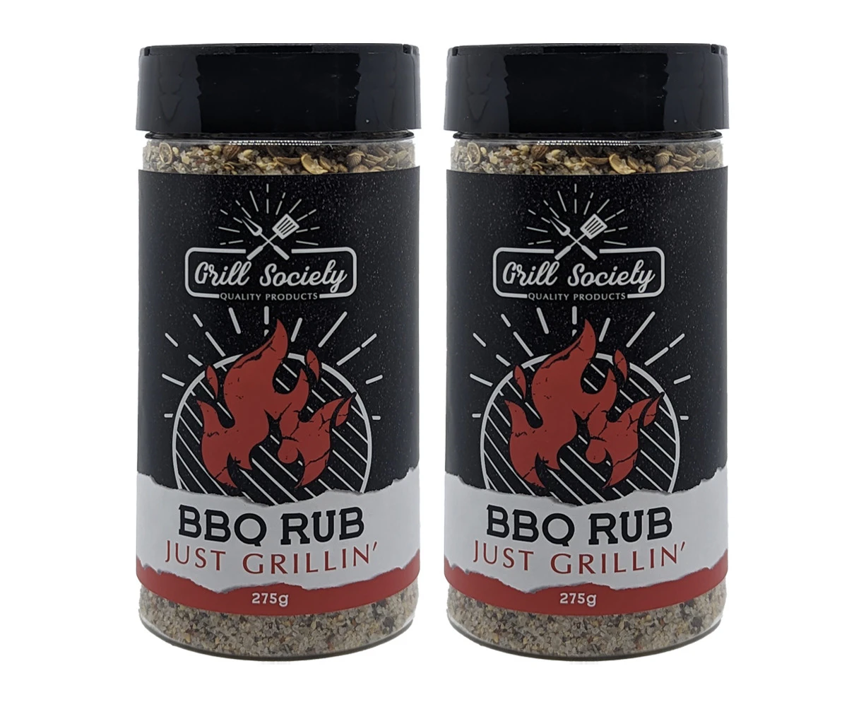 2x Grill Society Just Grillin' Barbeque/Grill Spice Rub BBQ Gourmet Seasoning