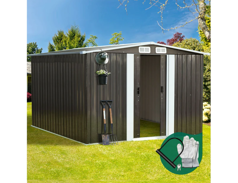 Livsip 2.57x2.05M Garden Shed Yardsaver Spacemaker - Zinc