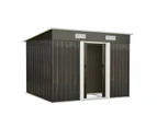 Livsip 2.38x1.31M Garden Shed With Metal Base - Zinc