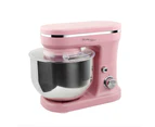Healthy Choice Electric 1200W Mix Master 5L Stand Mixer w/Bowl/Whisk/Beater PNK