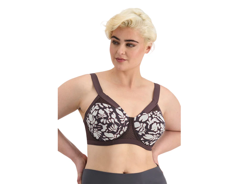 4 x Berlei Bra Womens Shift Underwire Brown Burgundy New Leaf Elastane/Nylon - Multi