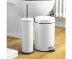 Round Stainless Steel Pedal Bin - 3L - White