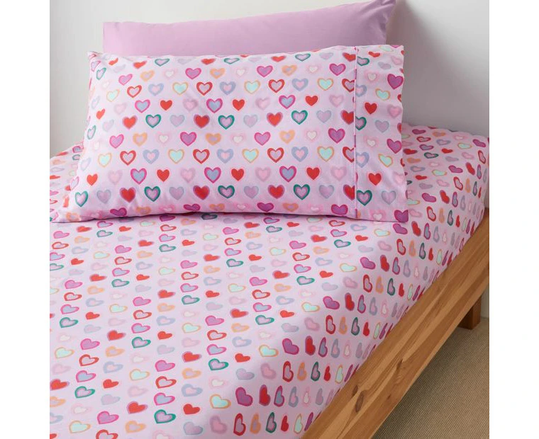 Target Millie Love Heart Fitted Sheet & Pillowcase - Pink