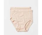 Target 2 Pack Fuller Figure Matte and Shine Seamfree Full Briefs; Style: LFK29860 - Pink