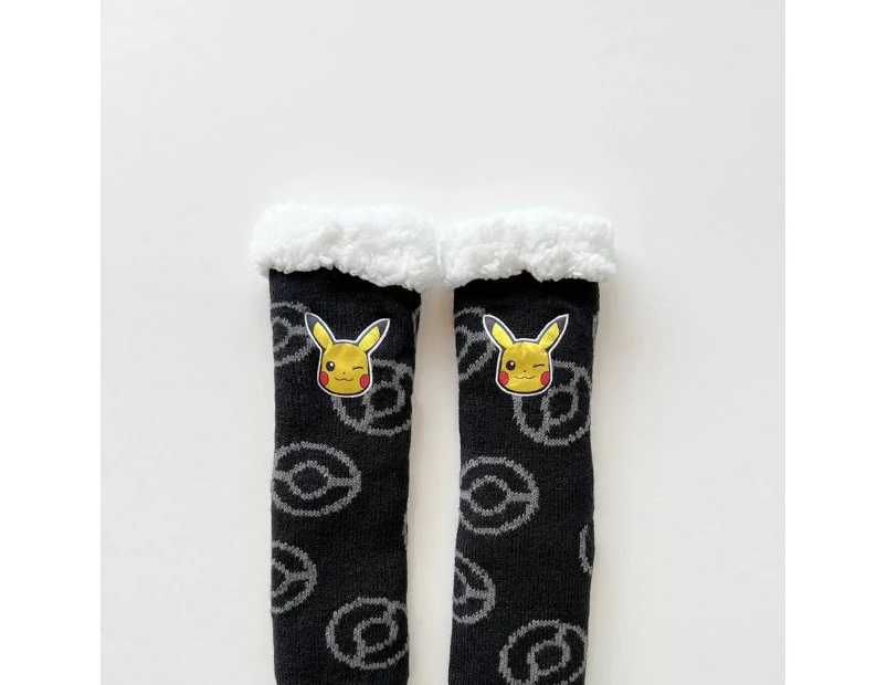 Pokemon Fleece Home Sock - Black