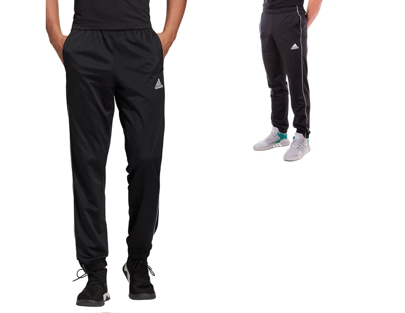 2 x Adidas Mens Core 18 Tracksuit Bottoms - Trackies Track Pants Black - Black