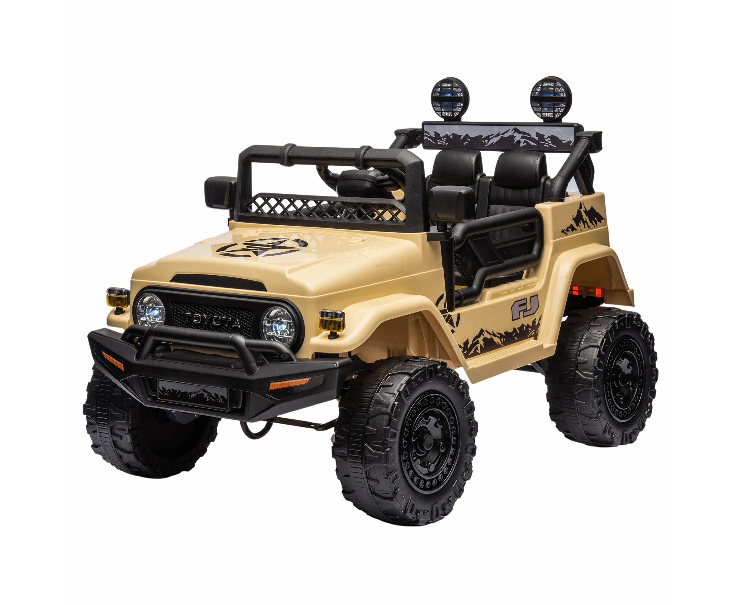 Authorised Toyota FJ Cruiser Kids Electric Ride On Car - Khaki