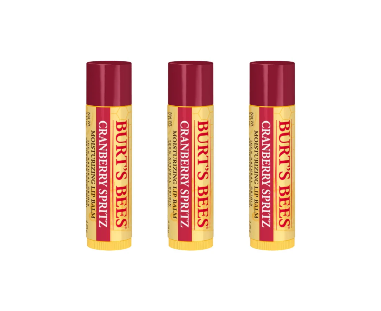 3 x Burt's Bees Cranberry Spritz Lip Balm 4.25g