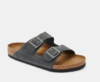 Birkenstock Unisex Arizona Oiled Leather Regular Fit Sandals - Black