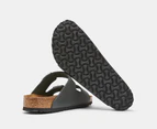 Birkenstock Unisex Soft Footbed Arizona Leather Regular Fit Sandals - Black