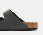 Birkenstock Unisex Soft Footbed Arizona Leather Regular Fit Sandals - Black