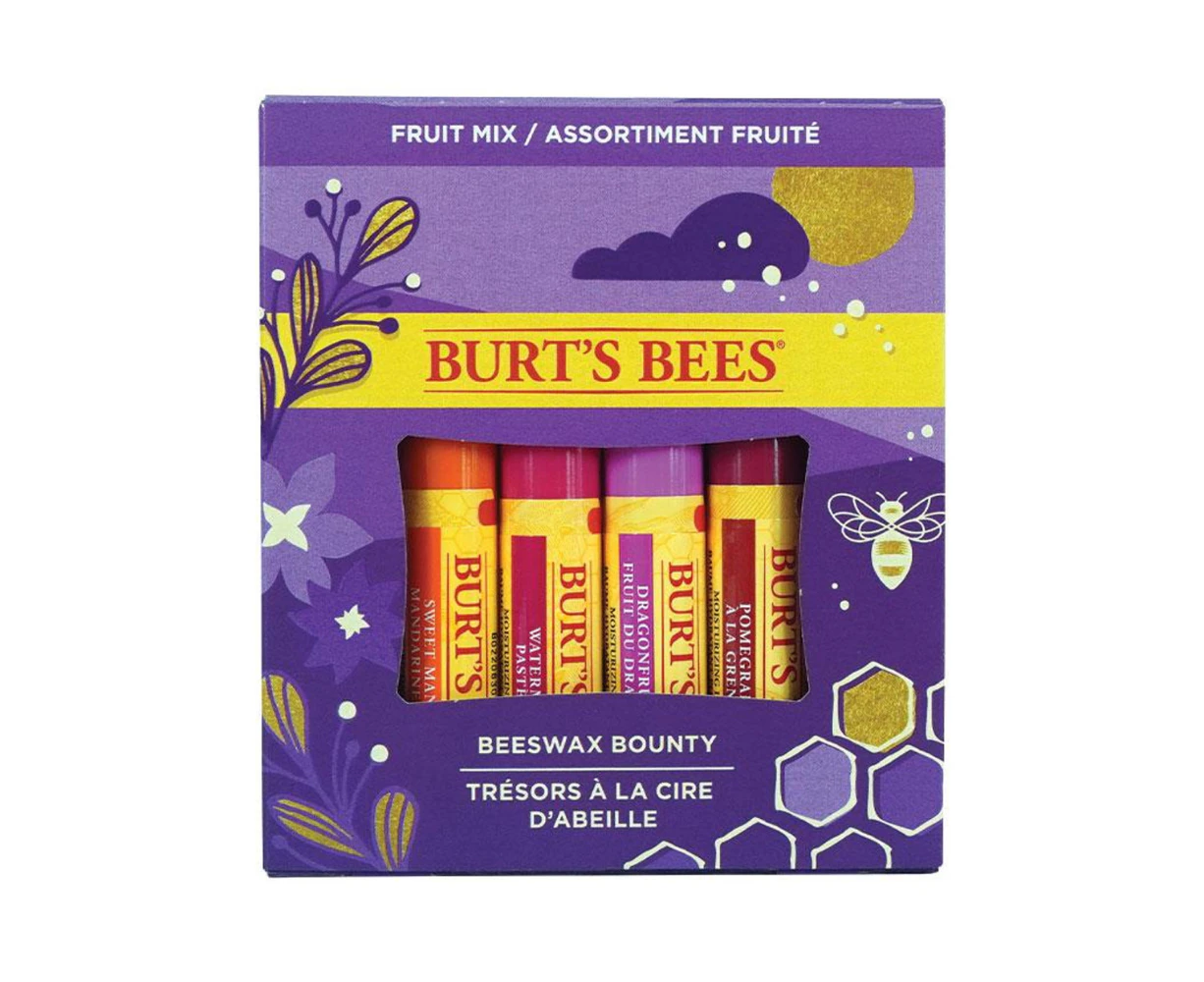 Burt's Bees Beeswax Bounty Fruit Mix Lip Balm 4 Piece Gift Set