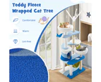 Costway 165cm Cat Tree Scratching Posts Tower w/ Sisal Cover Condo House Blue